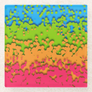 Groovy Retro Bubbelige Trippy Funky Panromantische Glazen Onderzetter