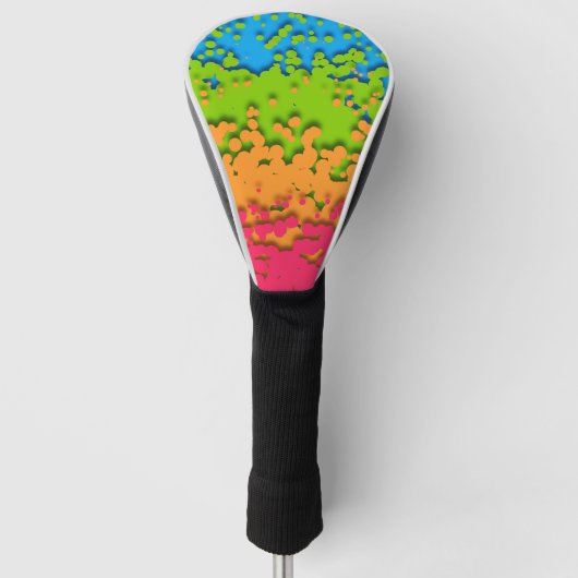 Groovy Retro Bubbelige Trippy Funky Panromantische Golfheadcover (Voorkant)