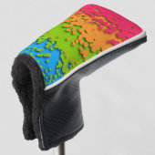 Groovy Retro Bubbelige Trippy Funky Panromantische Golfheadcover (3/4 voorkant)