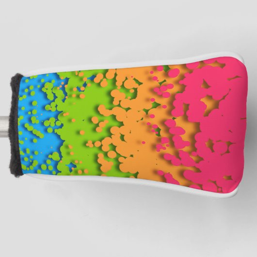 Groovy Retro Bubbelige Trippy Funky Panromantische Golfheadcover (Voorkant)