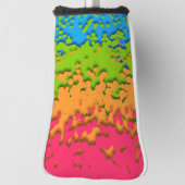 Groovy Retro Bubbelige Trippy Funky Panromantische Golfheadcover (Draai 90)