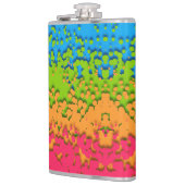 Groovy Retro Bubbelige Trippy Funky Panromantische Heupfles (Links)