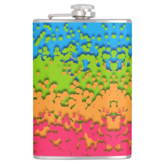 Groovy Retro Bubbelige Trippy Funky Panromantische Heupfles (Voorkant)