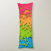 Groovy Retro Bubbelige Trippy Funky Panromantische Lichaamskussen (Achterkant (Verticaal))