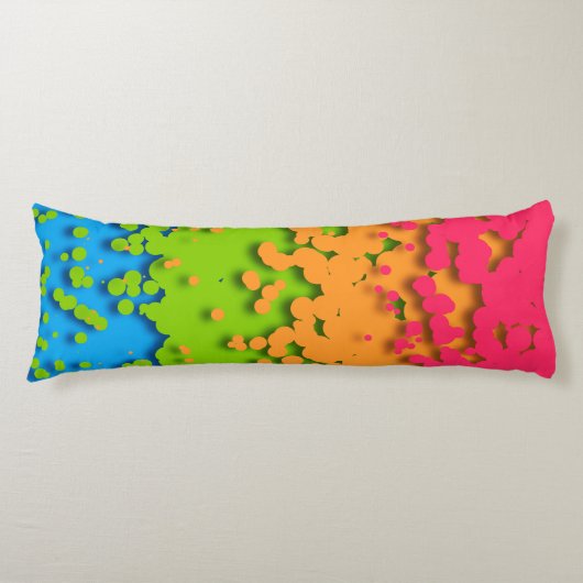 Groovy Retro Bubbelige Trippy Funky Panromantische Lichaamskussen (Voorkant)