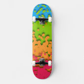 Groovy Retro Bubbelige Trippy Funky Panromantische Persoonlijk Skateboard (Voorkant)