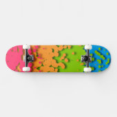 Groovy Retro Bubbelige Trippy Funky Panromantische Persoonlijk Skateboard (Horizontaal)