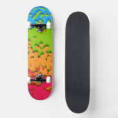 Groovy Retro Bubbelige Trippy Funky Panromantische Persoonlijk Skateboard (Voorkant)