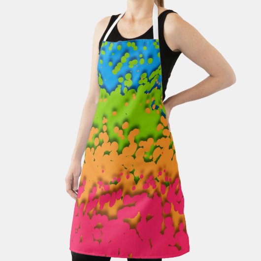 Groovy Retro Bubbelige Trippy Funky Panromantische Schort (Insitu)