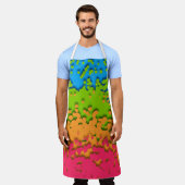 Groovy Retro Bubbelige Trippy Funky Panromantische Schort (Gedragen)