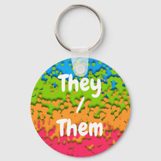 Groovy Retro Bubbelige Trippy Funky Panromantische Sleutelhanger