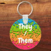 Groovy Retro Bubbelige Trippy Funky Panromantische Sleutelhanger (Achterkant)