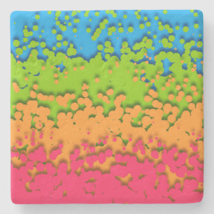 Groovy Retro Bubbelige Trippy Funky Panromantische Stenen Onderzetter