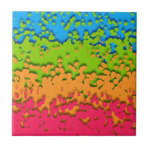 Groovy Retro Bubbelige Trippy Funky Panromantische Tegeltje