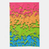 Groovy Retro Bubbelige Trippy Funky Panromantische Theedoek (Verticaal)