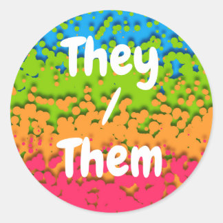 Groovy Retro Bubbly Trippy Funky Panromantische Pr Ronde Sticker