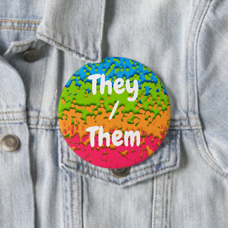 Groovy Retro Bubbly Trippy Funky Panromantische Tr Ronde Button 4,0 Cm