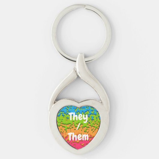 Groovy Retro Bubbly Trippy Funky Panromantische Tr Sleutelhanger (Voorkant)