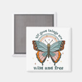 Groovy Retro Butterfly Rainbow Magneet (Voorkant / Achterkant)