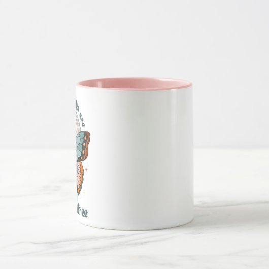 Groovy Retro Butterfly Rainbow Mok (Midden)