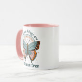 Groovy Retro Butterfly Rainbow Mok (Voorkant links)