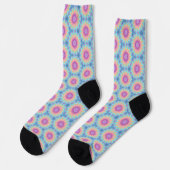 Groovy Retro caleidoscooppatroon Pastel Kleur Sokken (Links)