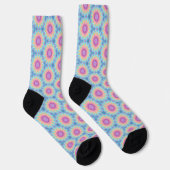 Groovy Retro caleidoscooppatroon Pastel Kleur Sokken (Rechts)