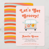 Groovy Retro Camper Van Elke Leeftijd Meisjes Verj Kaart (Voorkant / Achterkant)