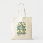 Groovy Retro Cancer Horoscope Astrology Green Tote Bag (Voorkant)