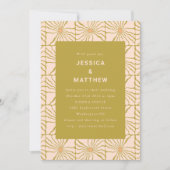 Groovy Retro Chartreuse Botanical Trendy Wedding Kaart (Voorkant)