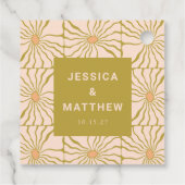 Groovy Retro Chartreuse Botanische Aangepaste Brui Bedankjes Labels (Achterkant)