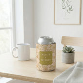 Groovy Retro Chartreuse Botanische Aangepaste Brui Blikjeskoeler