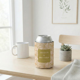 Groovy Retro Chartreuse Botanische Aangepaste Brui Blikjeskoeler