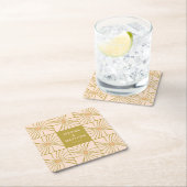 Groovy Retro Chartreuse Botanische Aangepaste Brui Kartonnen Onderzetters (Insitu)