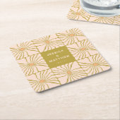 Groovy Retro Chartreuse Botanische Aangepaste Brui Kartonnen Onderzetters (Schuin)