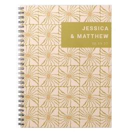 Groovy Retro Chartreuse Botanische Aangepaste Brui Notitieboek