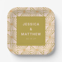 Groovy Retro Chartreuse Botanische Aangepaste Brui