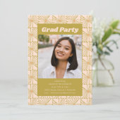 Groovy Retro Chartreuse Botanische Afstudeerder Pa Kaart (Staand voorkant)