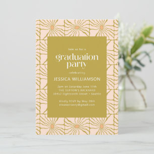 Groovy Retro Chartreuse Botanische GraduPartij Kaart