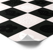 Groovy Retro Checker Patroon Poster (Hoek)