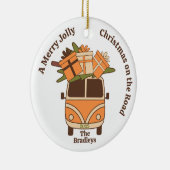 Groovy Retro Christmas Van Keramisch Ornament (Rechts)