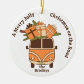Groovy Retro Christmas Van Keramisch Ornament (Voorkant)