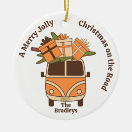 Groovy Retro Christmas Van Keramisch Ornament
