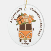 Groovy Retro Christmas Van Keramisch Ornament (Links)