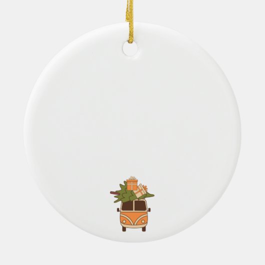 Groovy Retro Christmas Van Keramisch Ornament (Achterkant)