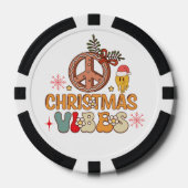 Groovy Retro Christmas Vibes Vredesbord Poker Chips (Voorkant)