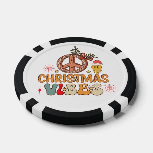Groovy Retro Christmas Vibes Vredesbord Poker Chips (Enkel)