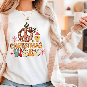 Groovy Retro Christmas Vibes Vredesbord Tri-Blend Shirt