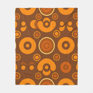 Groovy Retro Cirkel Abstract Patroon Jaren 70 Fleece Deken