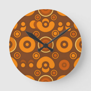 Groovy Retro Cirkel Abstract Patroon Jaren 70  Ronde Klok